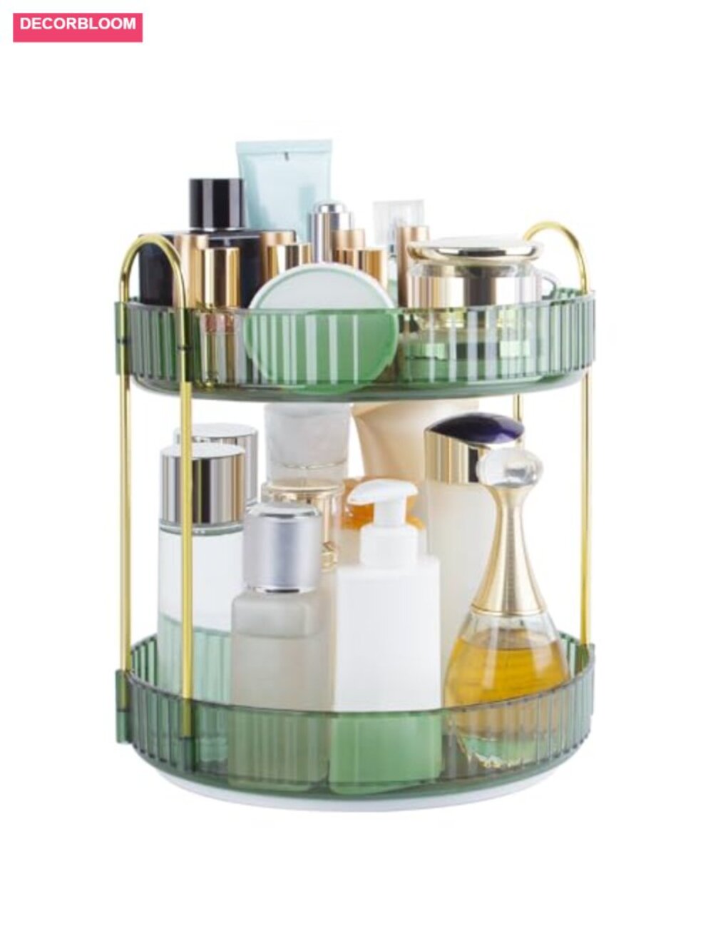 360ยฐ Rotating Makeup Organizer 2 Tier Cosmetic Holder - Picture 1 of 6